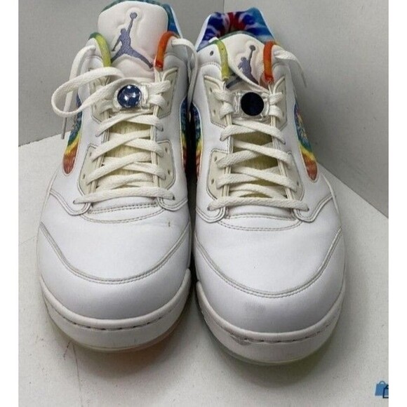 Jordan 5 Retro Low Golf Shoes Mens Size 16 Tie Dye Peace Love Graphic Cleats main image 8